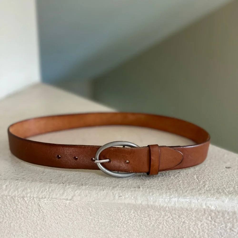 Mexico made brown‎ leather detachable belts sz 32 western work everyday unisex
